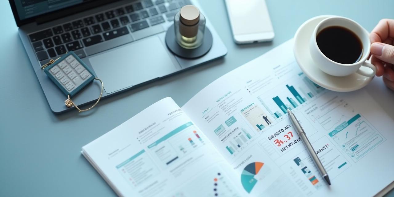 Diagrama de estrategia de mercado con flechas y gráficos en un entorno moderno, representando el análisis de mercado.